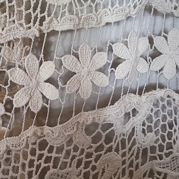 Vintage Simply Irresistible Crochet Knit Open Cardigan Size L Ivory Cream Boho - Picture 7 of 11